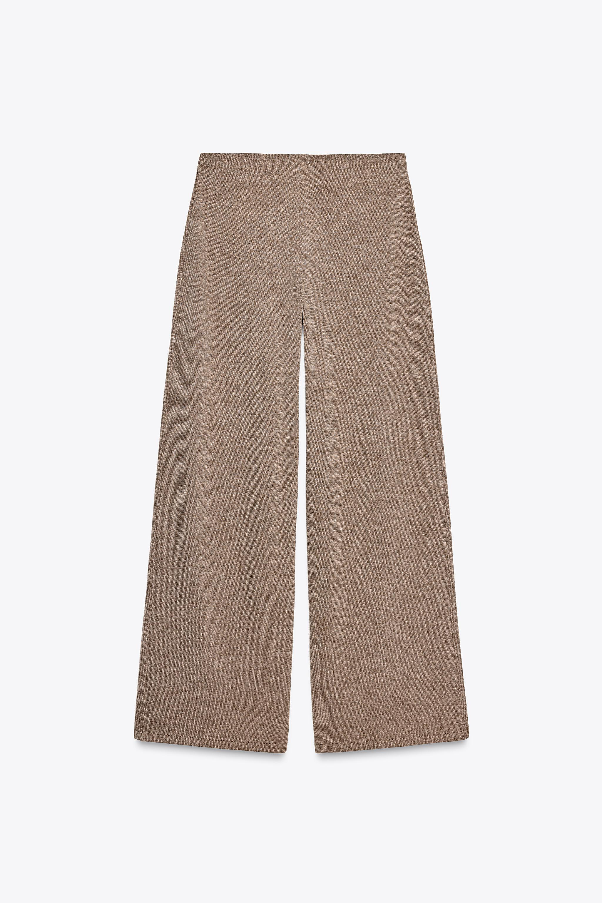 TEXTURED WIDE LEG PANTS